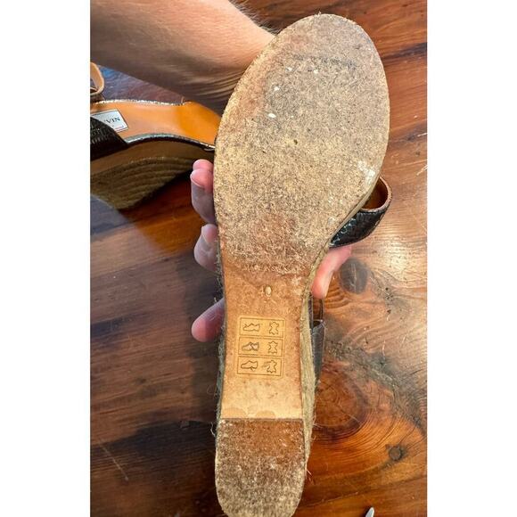 Lanvin Golden Metallic Leather Wedge Sandals Size 40 Lanvin - Picture 8 of 9